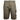 A pair of khaki cargo shorts with side cargo pockets and a black and red 'Yar-Craft Boats' logo printed on the lower right leg, shown from the front.